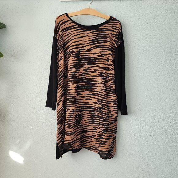 NIC+Zoe 100% silk animal print tunic style blouse dress - Picture 1 of 11